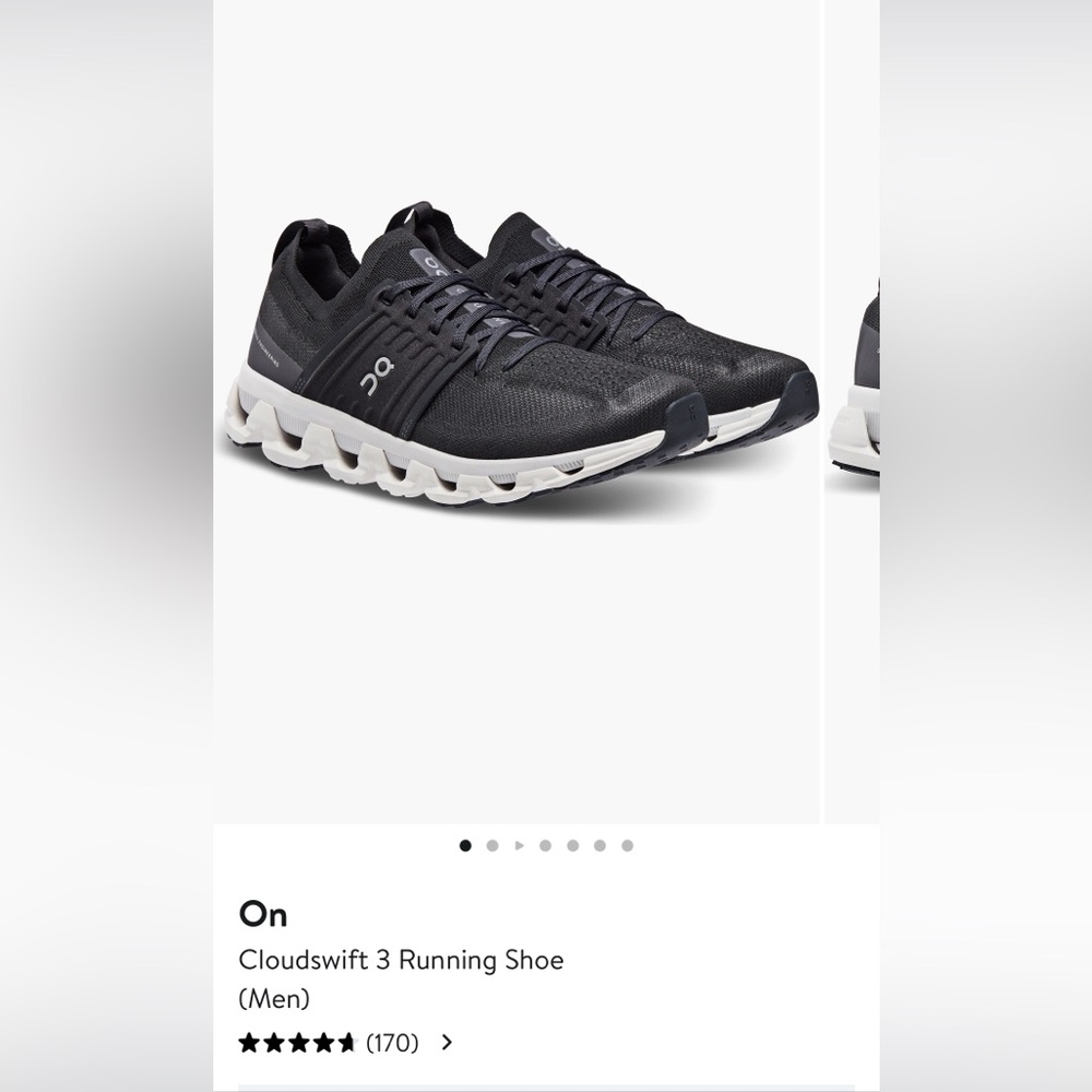 On Running Black and White Athletic Shoes with Breathable Design